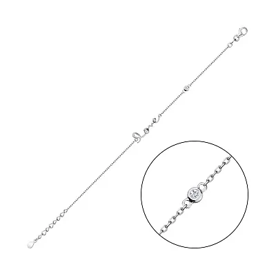 Браслет серебряный "Love" с фианитом  (арт. 7509/3249)