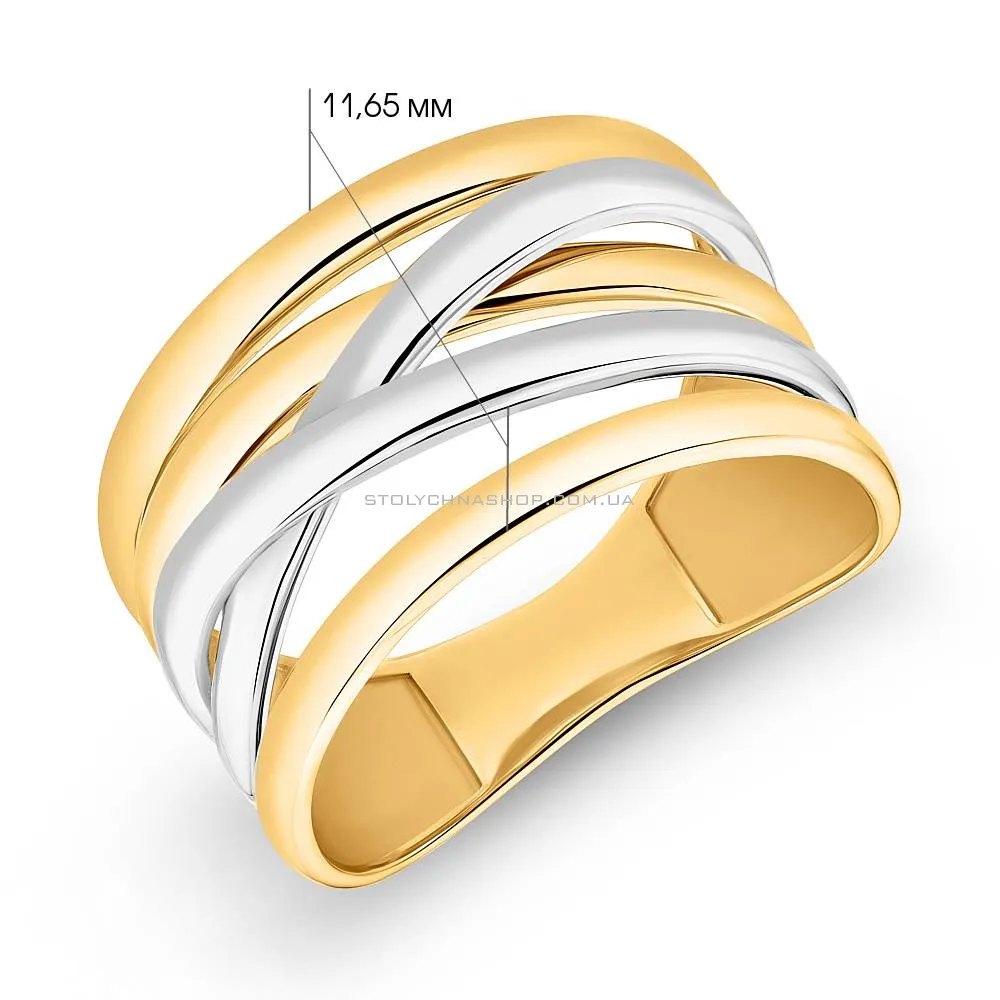 Кольцо из желтого и белого золота без камней (арт. 155352жб)