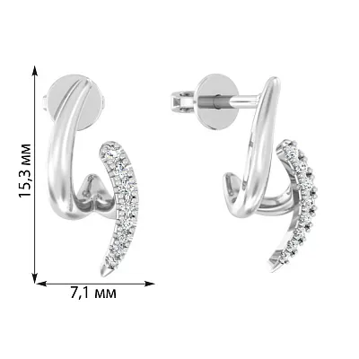 Сережки з білого золота з діамантами (арт. Т011459010б)