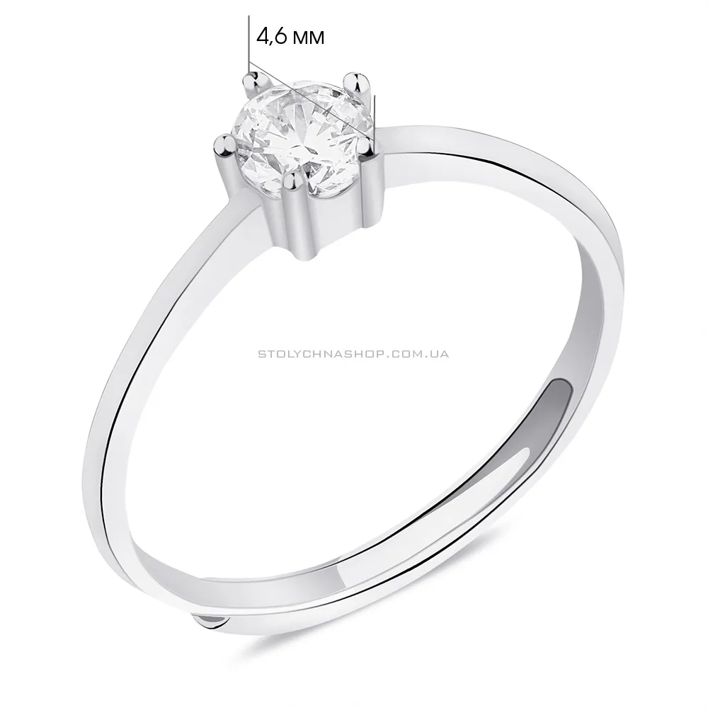 Безразмерное кольцо из серебра с фианитом (арт. 7501/6154) - 2 - цена