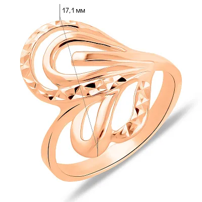 Золотое кольцо с алмазной насечкой (арт. 156015)