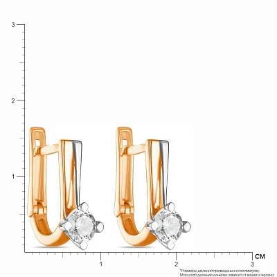 Золотые серьги с фианитами (арт. 107504кб)