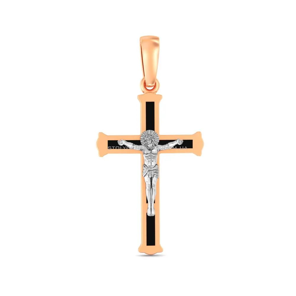 Хрестик з золота з емаллю (арт. 501727ч) - цена