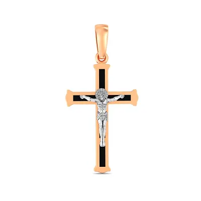 Крестик из золота с эмалью (арт. 501727ч)