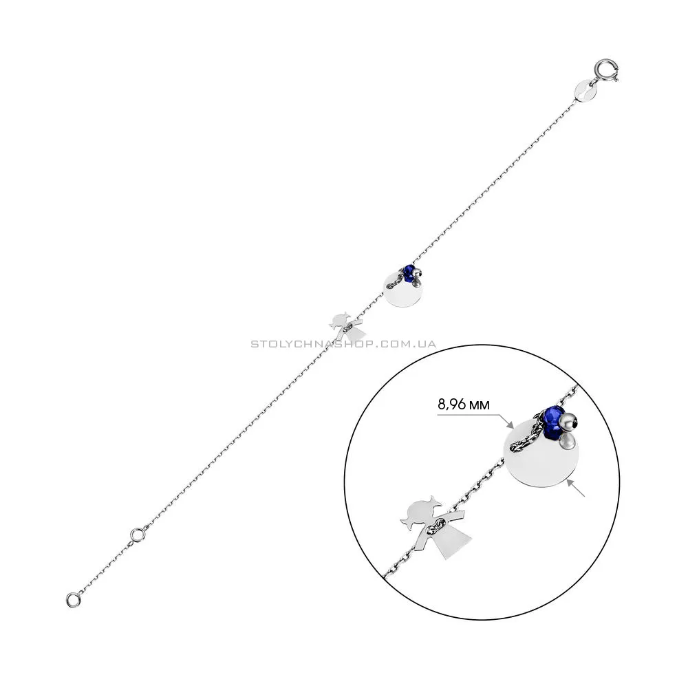 Браслет з білого золота з фіанітом (арт. 322833бс) - 2 - цена