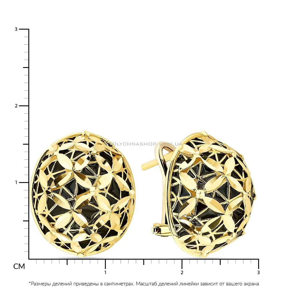 Сережки золоті Francelli з емаллю (арт. 108188жеч) - 2 - цена