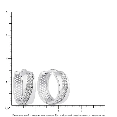 Срібні сережки-кільця з фіанітами (арт. 7502/1-0509.0.2)