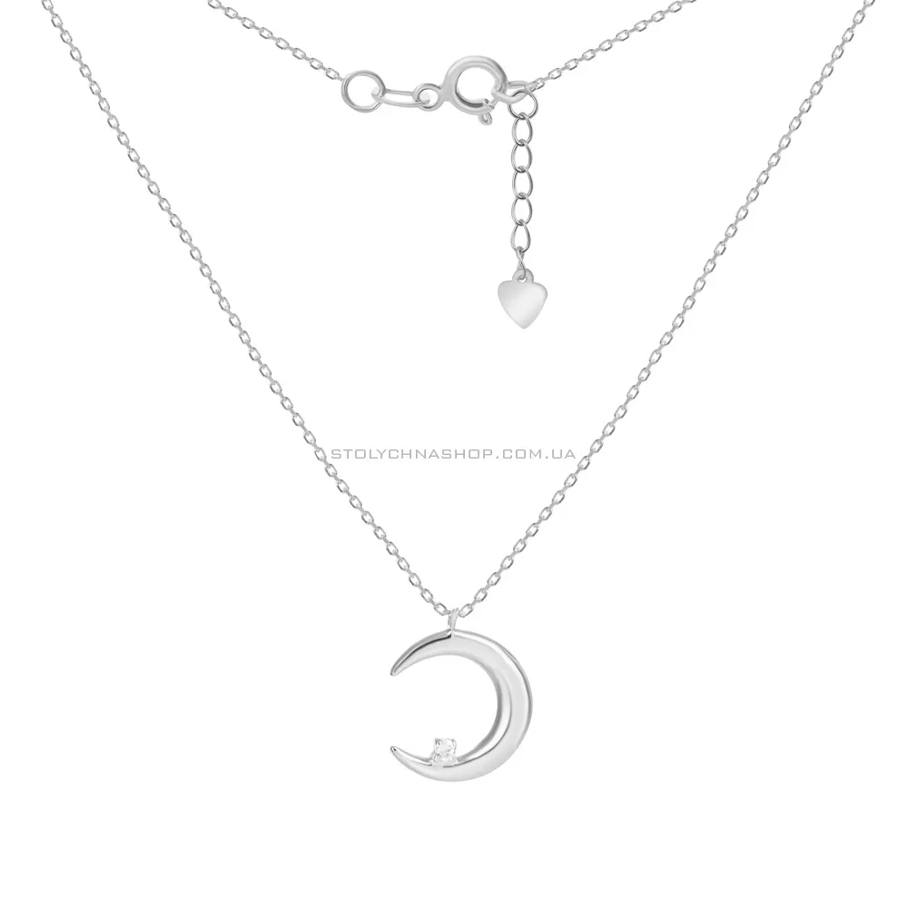 Срібне кольє «Місяць» з фіанітом (арт. 7507/1013)