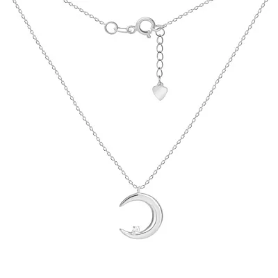 Срібне кольє «Місяць» з фіанітом (арт. 7507/1013)
