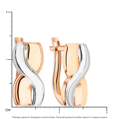 Серьги из комбинированного золота (арт. 107643кб)