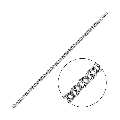 Серебряный цепочный браслет на руку плетения Бисмарк (арт. 7909/2055/1-ч)