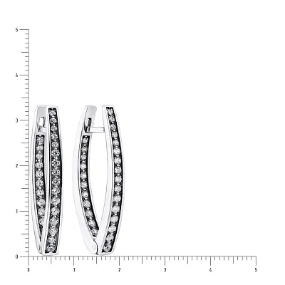 Серебряные серьги с дорожкой из фианитов (арт. 7902/57111-ч)