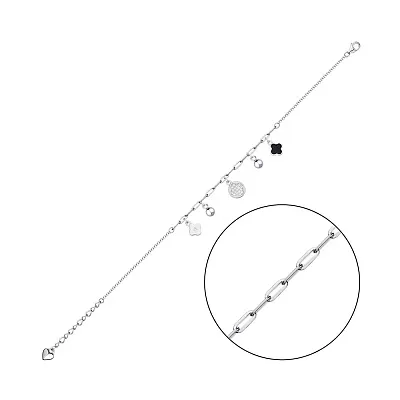 Срібний браслет з підвісками (арт. 7509/3763еч)