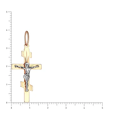 Золотой нательный крестик с распятием  (арт. 511401)