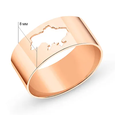 Широкое кольцо &quot;Моя Украина&quot; из красного золота  (арт. 140957)