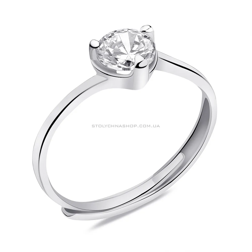 Безразмерное серебряное кольцо с фианитом (арт. 7501/6251)