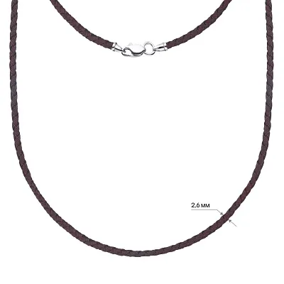Шнурок шелковый с серебряным замком (арт. 7307/ш05/3кр)