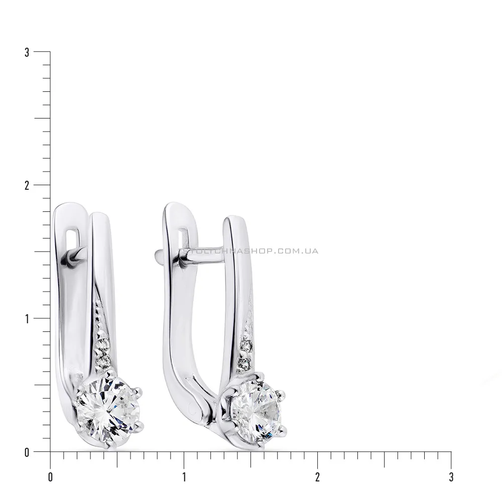 Срібні сережки з фіанітами (арт. 7502/25053р)