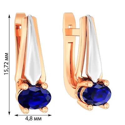 Золоті сережки з сапфіром (арт. 119900Пс)