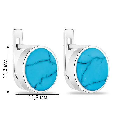 Сережки зі срібла з бірюзою (арт. 7502/А224Бсю)