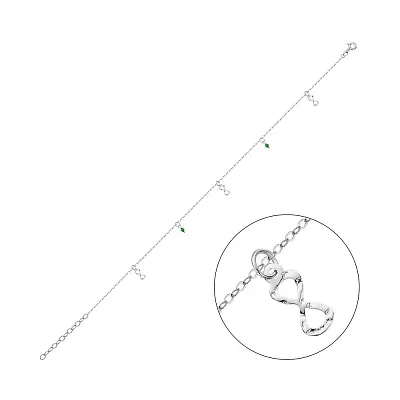 Браслет на ногу з білого золота  (арт. 326969бзн)