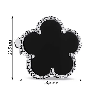 Серебряная брошь с ониксом (арт. 7505/191/25о)