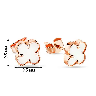 Сережки-пусети з золота з перламутром (арт. 104811/9п)