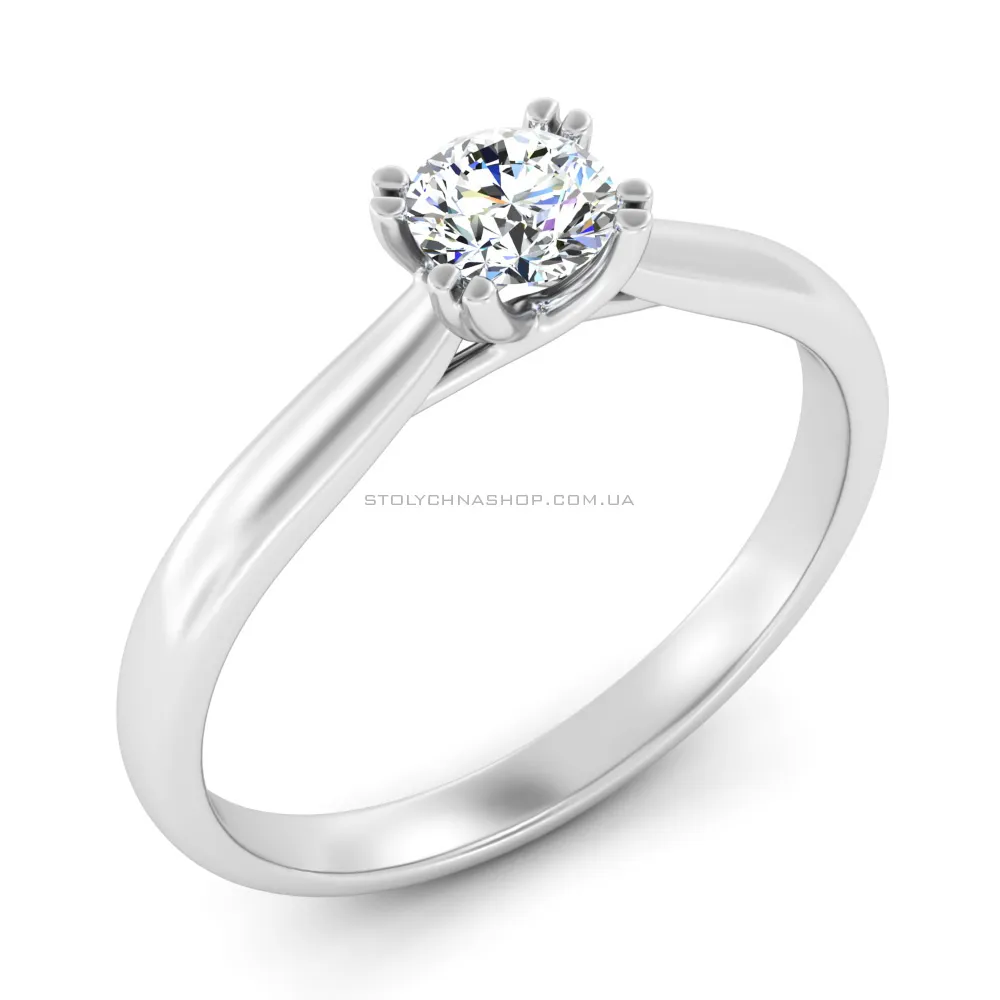 Помолвочное золотое кольцо с бриллиантом (арт. К01116504136б) - цена