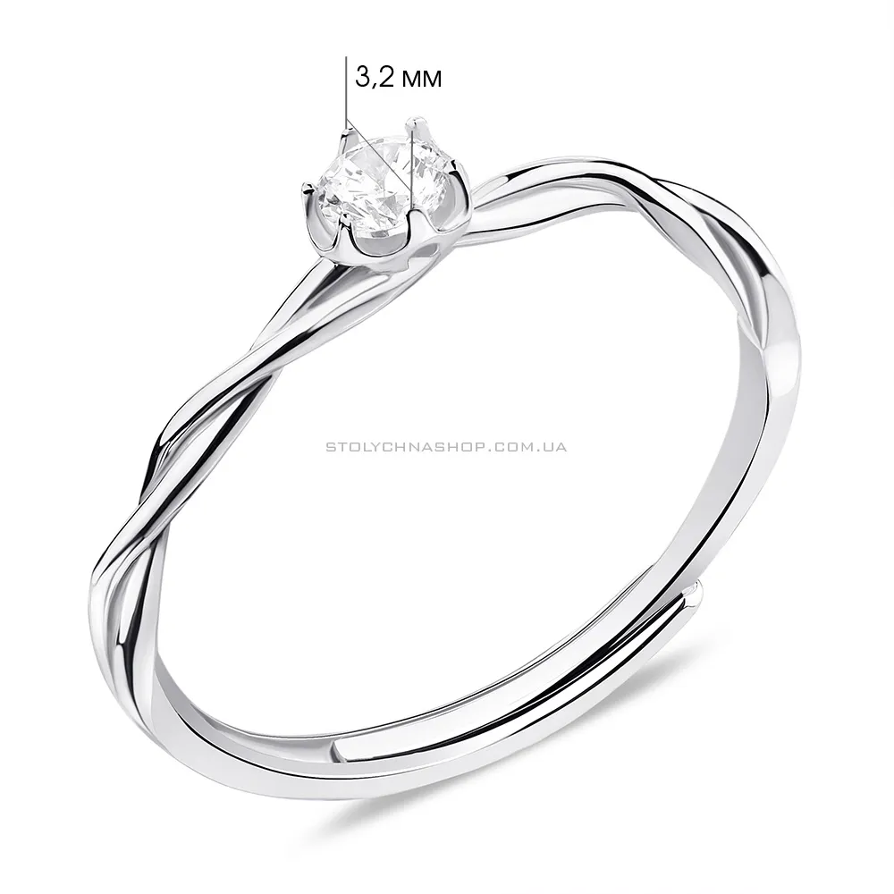 Безразмерное кольцо из серебра с фианитом (арт. 7501/6159)