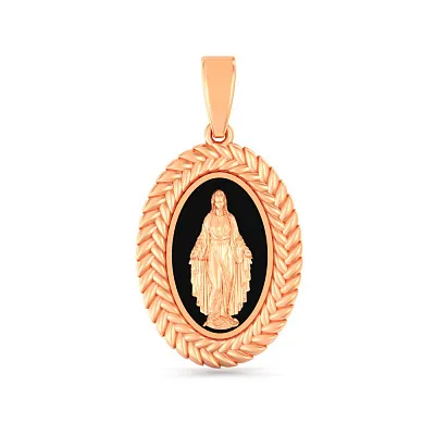 Золота ладанка Божа Матір з емаллю (арт. 440934еч)