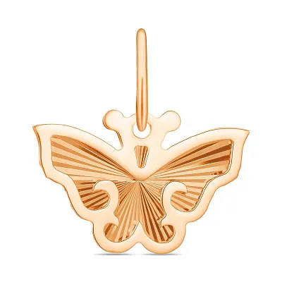 Золотая подвеска «Бабочка» с алмазной гранью (арт. 424221)