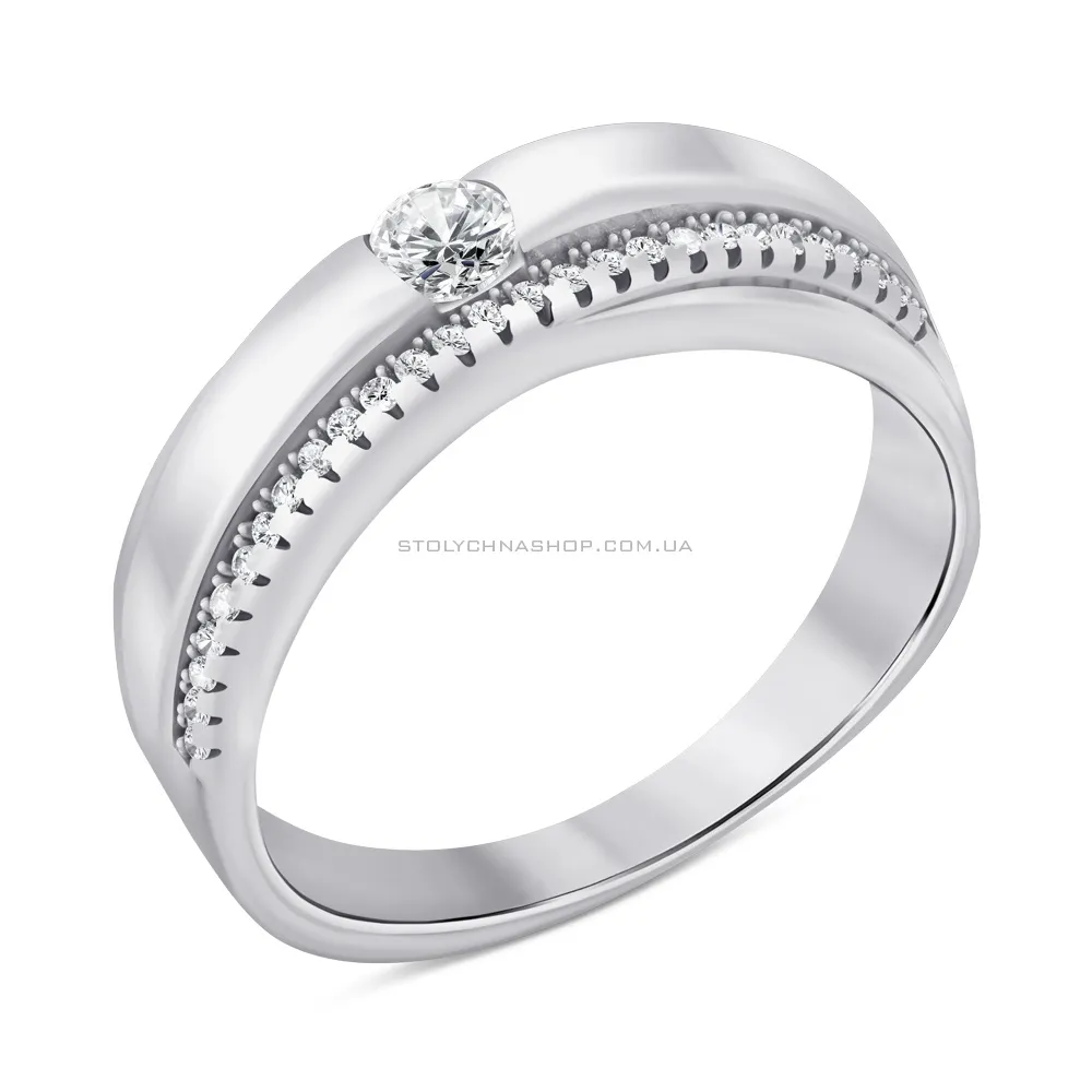 Серебряное кольцо с фианитами (арт. 7501/6769) - цена