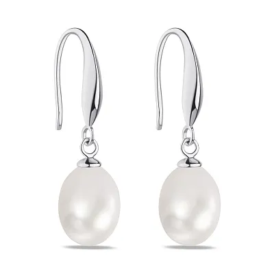 Сережки зі срібла з перлами (арт. 7502/4025жб)