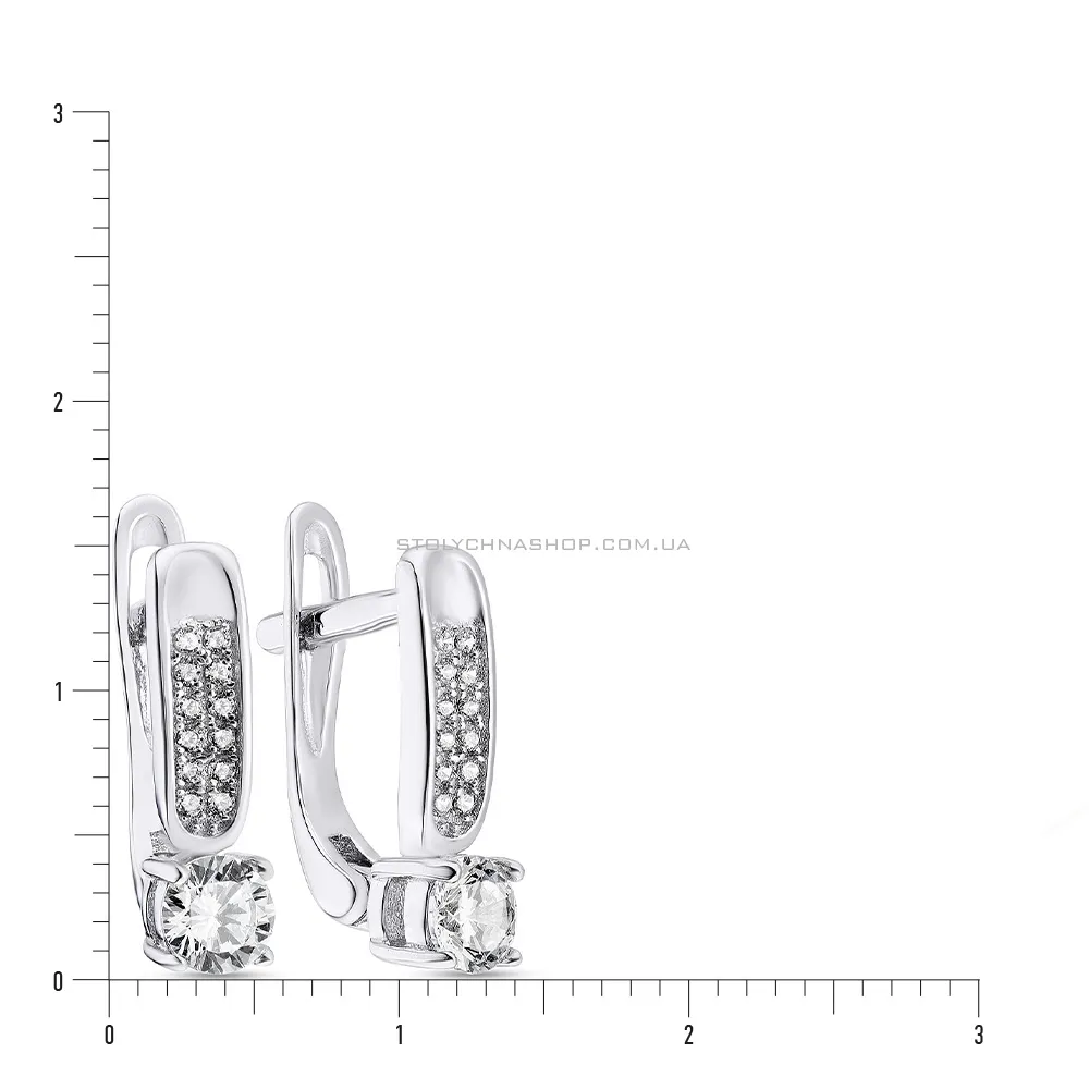 Сережки срібні з фіанітами (арт. 7502/3645)