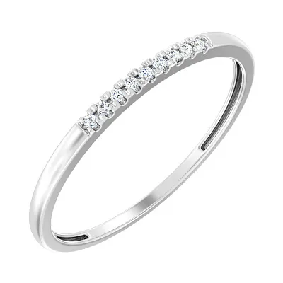 Золотое кольцо в белом цвете металла с бриллиантами (арт. К011125б)
