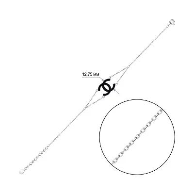 Срібний браслет з емаллю (арт. 7509/2719еч)