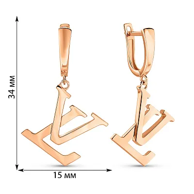 Серьги из красного золота (арт. 1091159)