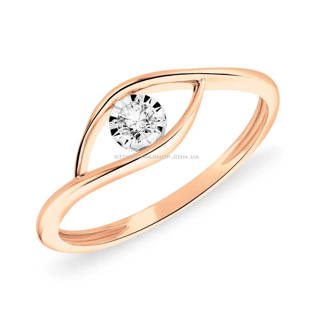 Золотое кольцо с бриллиантом (арт. К011355010)