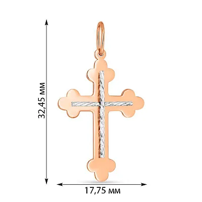 Хрестик з червоного і білого золота  (арт. 440808кб)