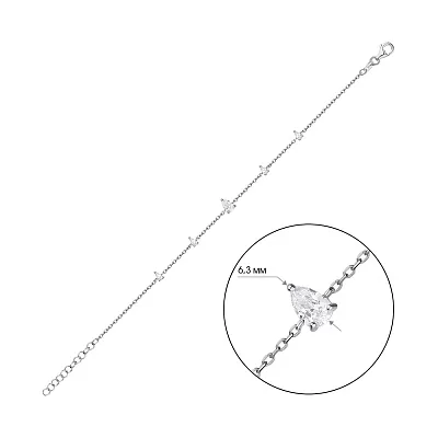 Срібний браслет з фіанітами  (арт. 7509/3883)