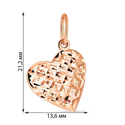 Кулон з червоного золота «Серце»  (арт. 423115)