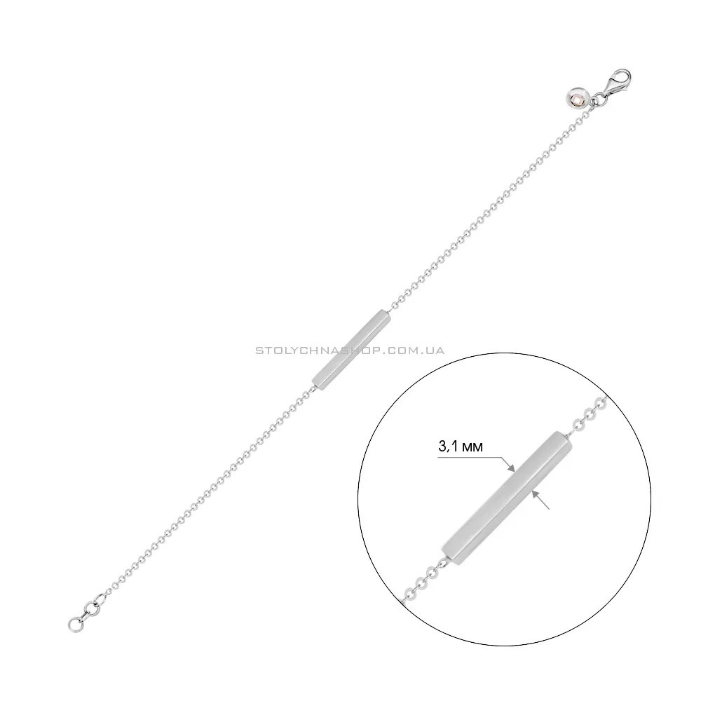 Браслет з білого золота з фіанітом (арт. 324477бкрП1) - 2 - цена