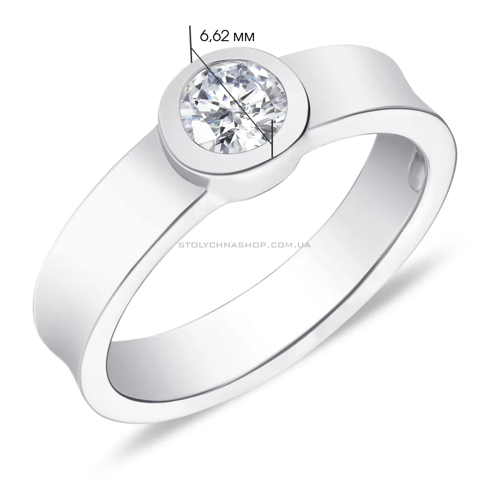Серебряное кольцо с фианитом (арт. 7501/4138) - 2 - цена