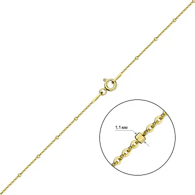 Серебряная цепочка с желтым родированием плетения Якорное фантазийное (арт. 03010402ж)