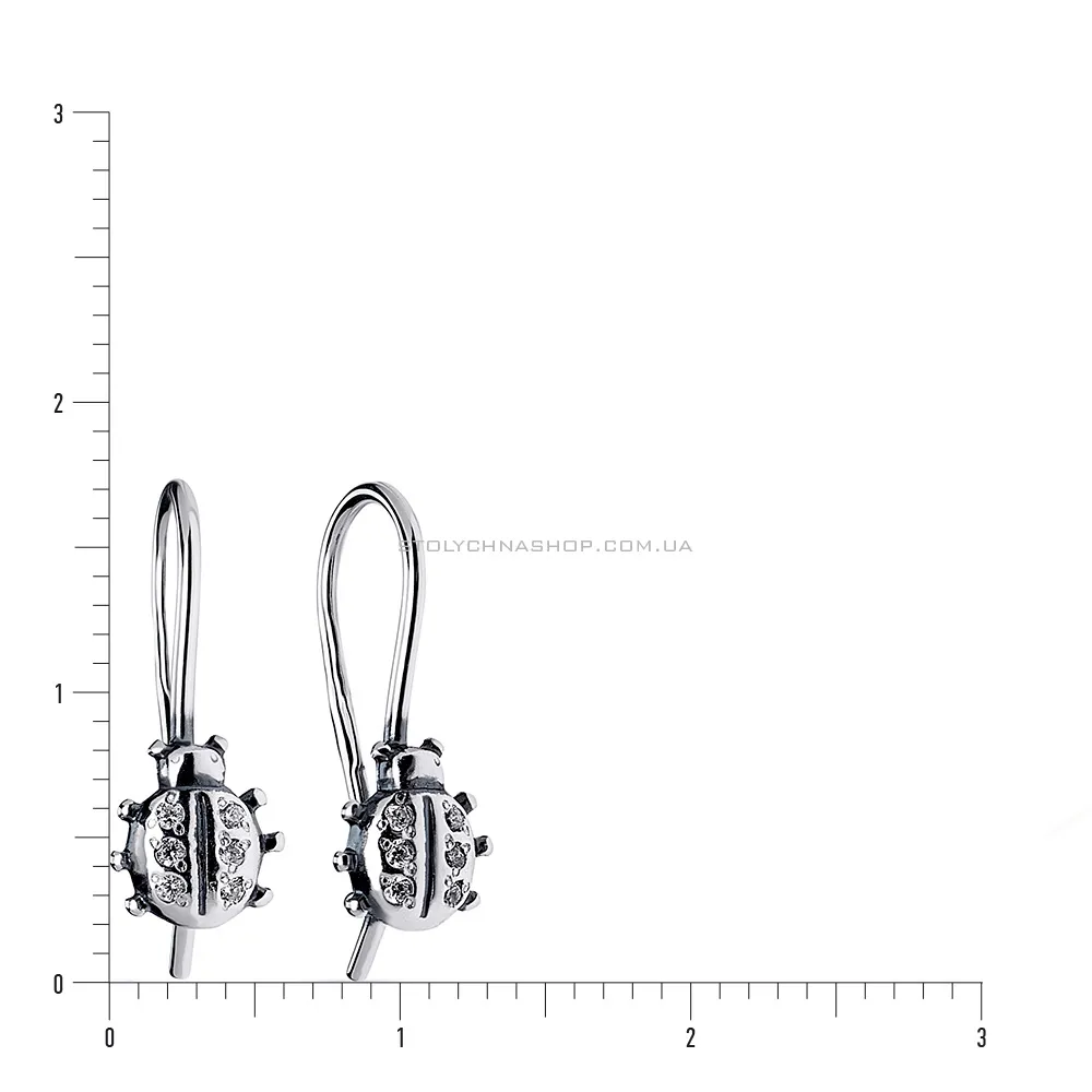 Срібні сережки «Сонечко» з фіанітами (арт. 7902/500004-ч) - 2 - цена