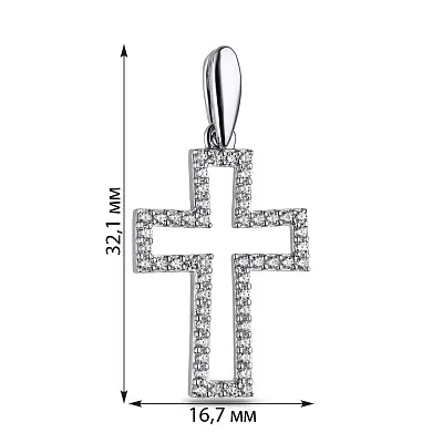 Срібна підвіска-хрестик з фіанітами (арт. 7503/31046р)