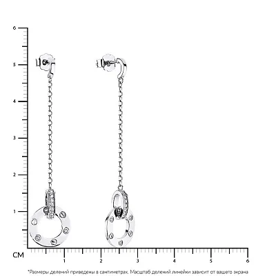 Серьги-пусеты из серебра с фианитами Trendy Style (арт. 7518/5516)
