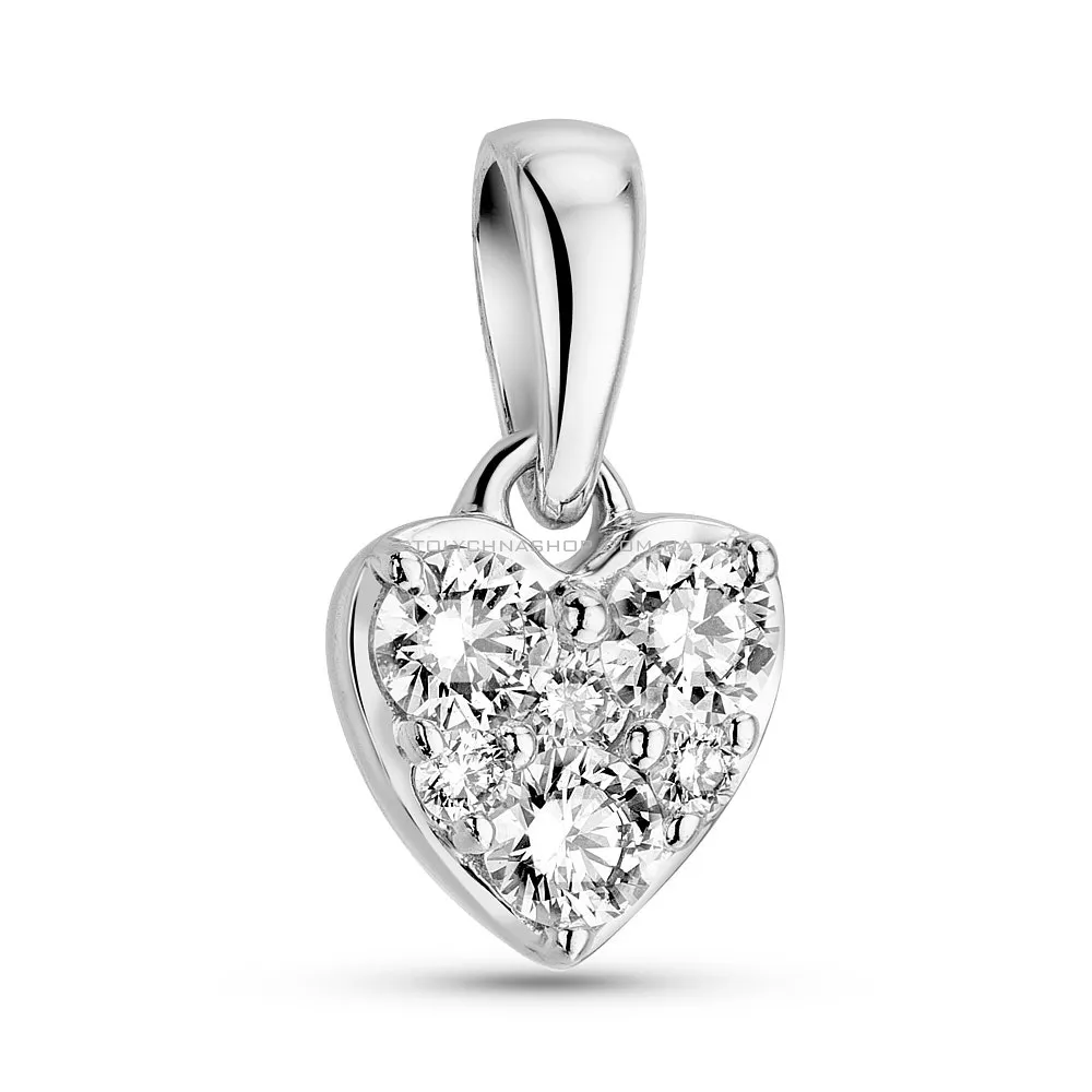 Золотий кулон Сердечко з діамантами (арт. П341556020б) - цена