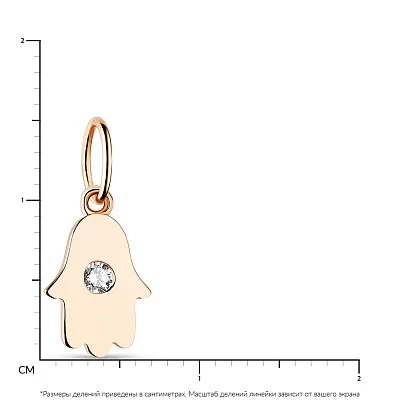 Золотая подвеска &quot;Рука Фатимы&quot; с фианитом (арт. 424253)