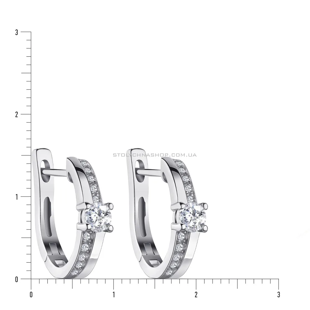 Сережки зі срібла з фіанітами (арт. 7502/2810)